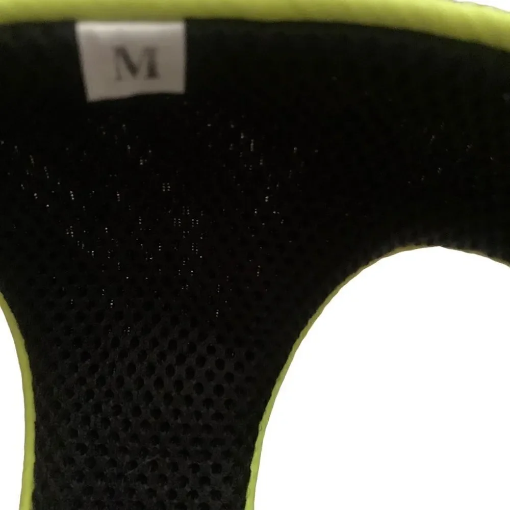 Black Mesh Neon Green Trimmed  Dog Harness Size Medium